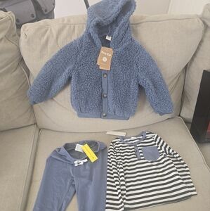 Source Unknown Blue and Striped Kids One Piece Set